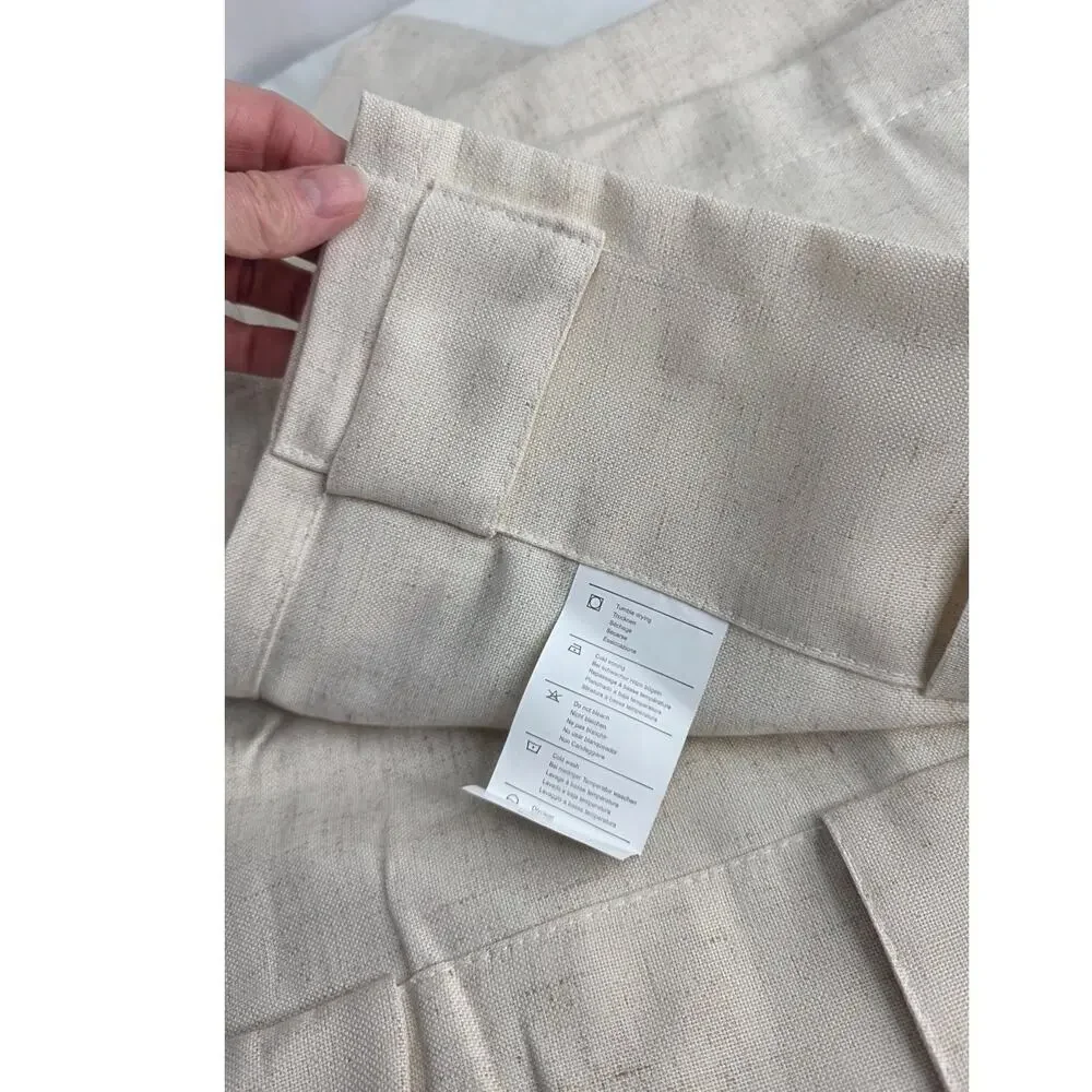 Natural White Non-See-Through Privacy Linen Look Curtains 2 Panels 52